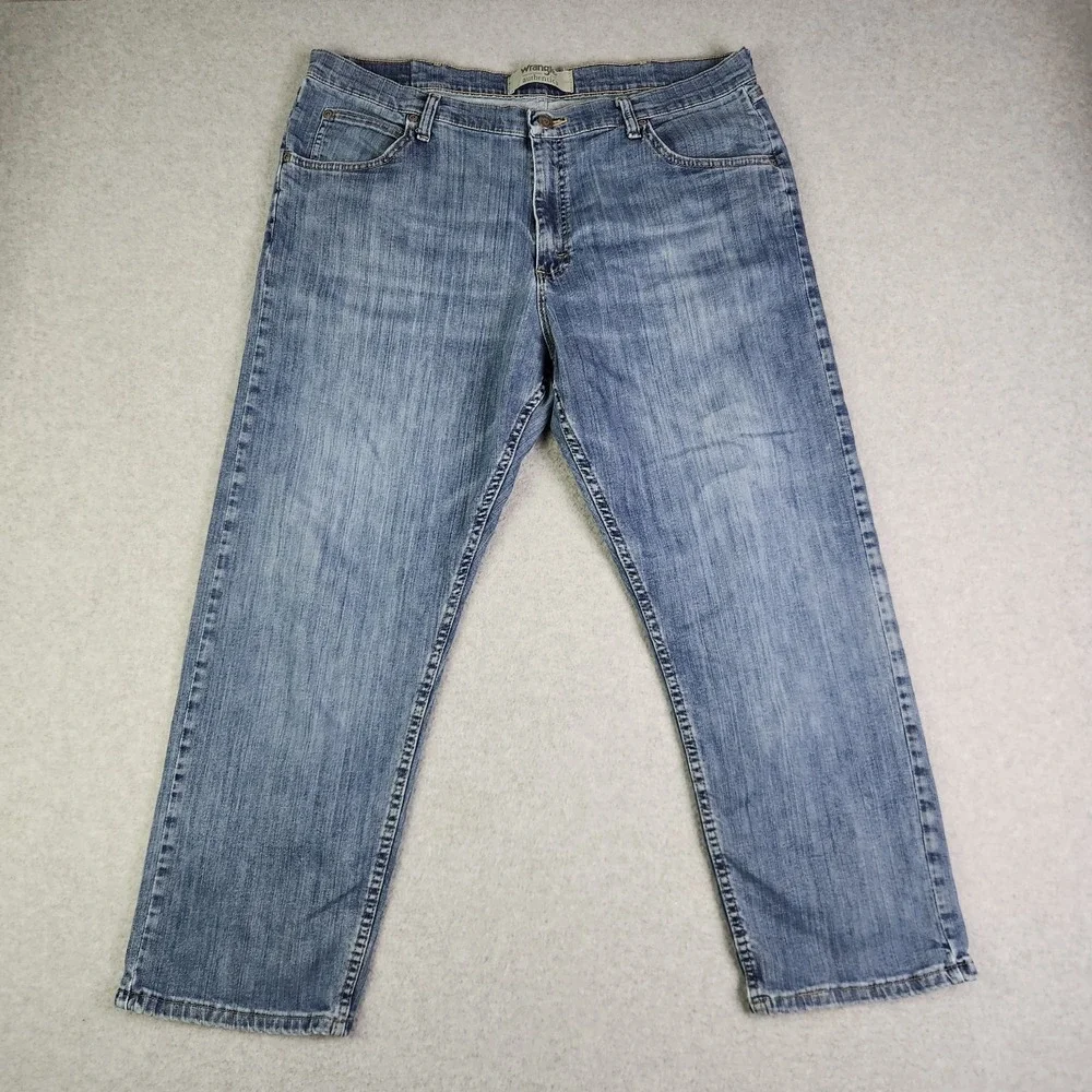 Wrangler Authentics Cropped Jeans Mens 38x28 Blue Denim Stretch Streetwear‎